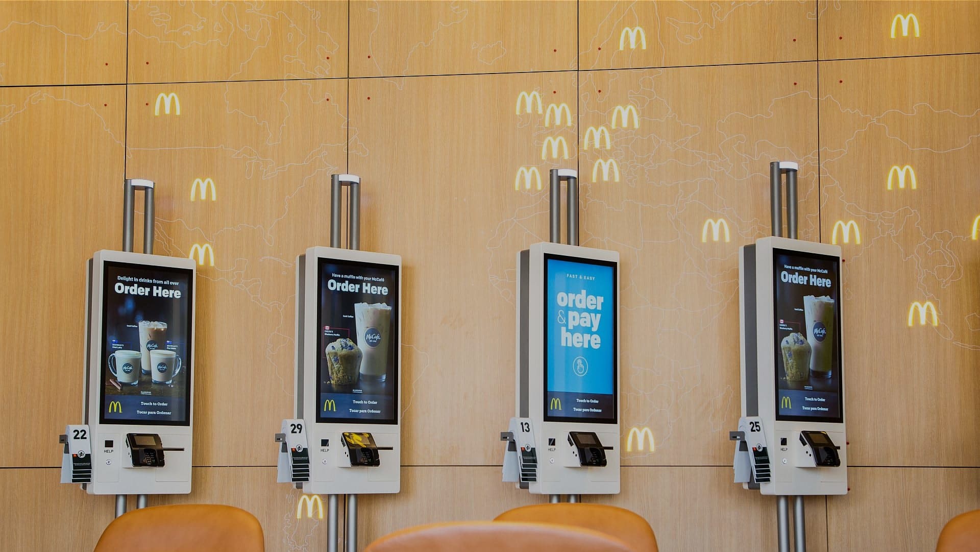 McDonald's light-up international menu wall in HQ restaurant