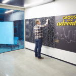 LinkedIn San Francisco office maze environmental branding