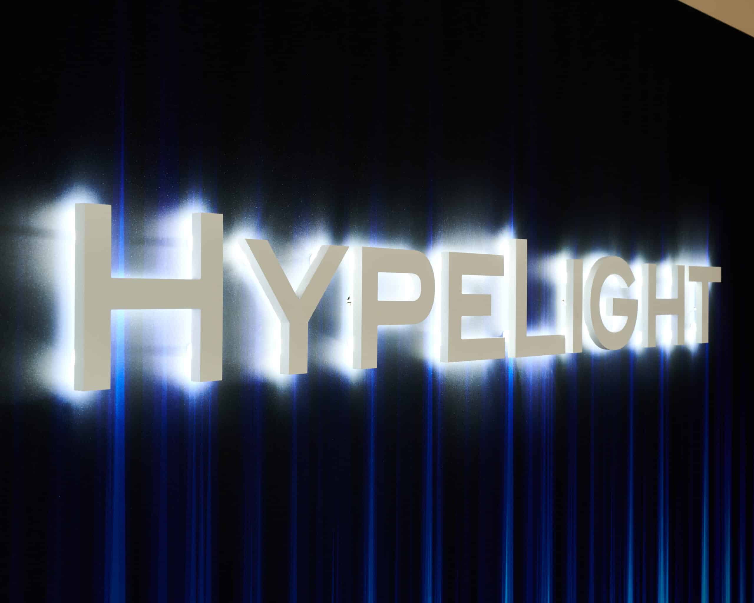 hype light illuminated dimensional letters