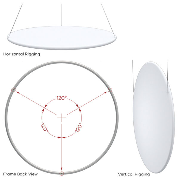 Full Moon Circle Screen Kit, circular projection screen, round projection screen, circle display screen, seamless moon-shaped screen, event projection screen, stage backdrop screen, large circular screen, immersive round screen, full moon event screen.