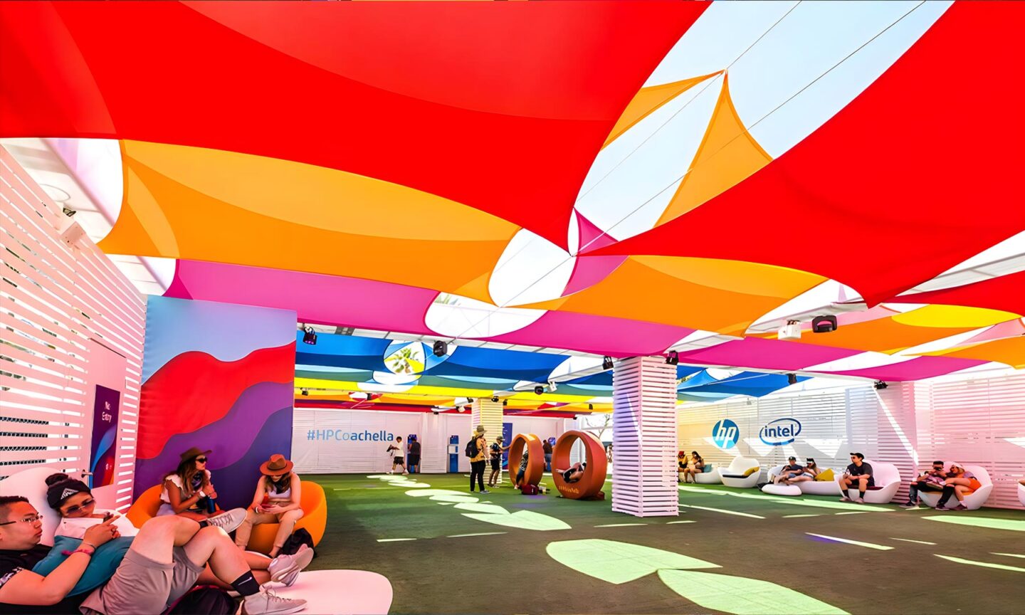 Coachella, Music Festival, Coachella Music Festival, Shade Structure, Event Branding, Outdoor Shade Structure