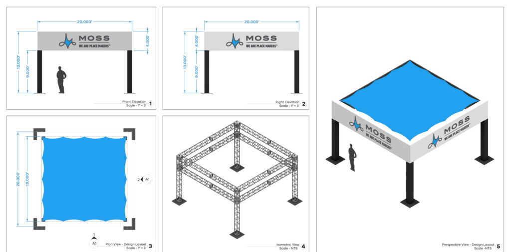 Outdoor Uses of Stretch Shapes Products, stretch panels, stretch screen, stretchy screens, stretch shapes, stretchshapes, festival shade structure, temporary shade structures, stretch sun shade, fabric shade structures, shade structures, stretch shapes activations